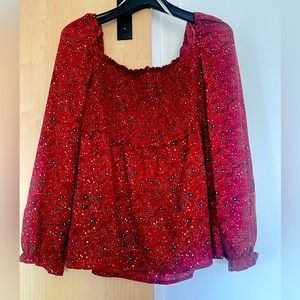 Umgee Sz.L floral metallic babydoll top